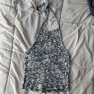 DONATED American Eagle Space Dye Marled Knit Cropped Halter